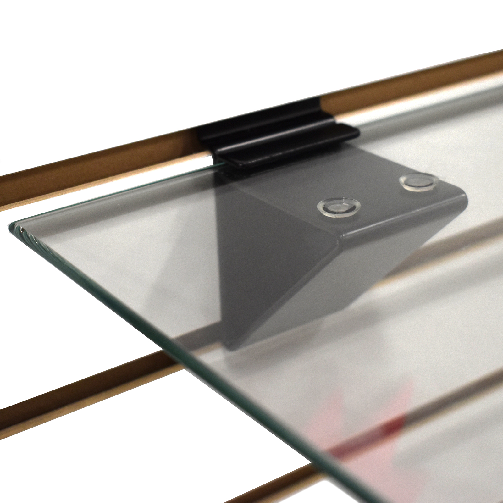 Slatwall Glass Shelf Bracket Low Profile Support For Glass Shelving Store Fixtures Direct
