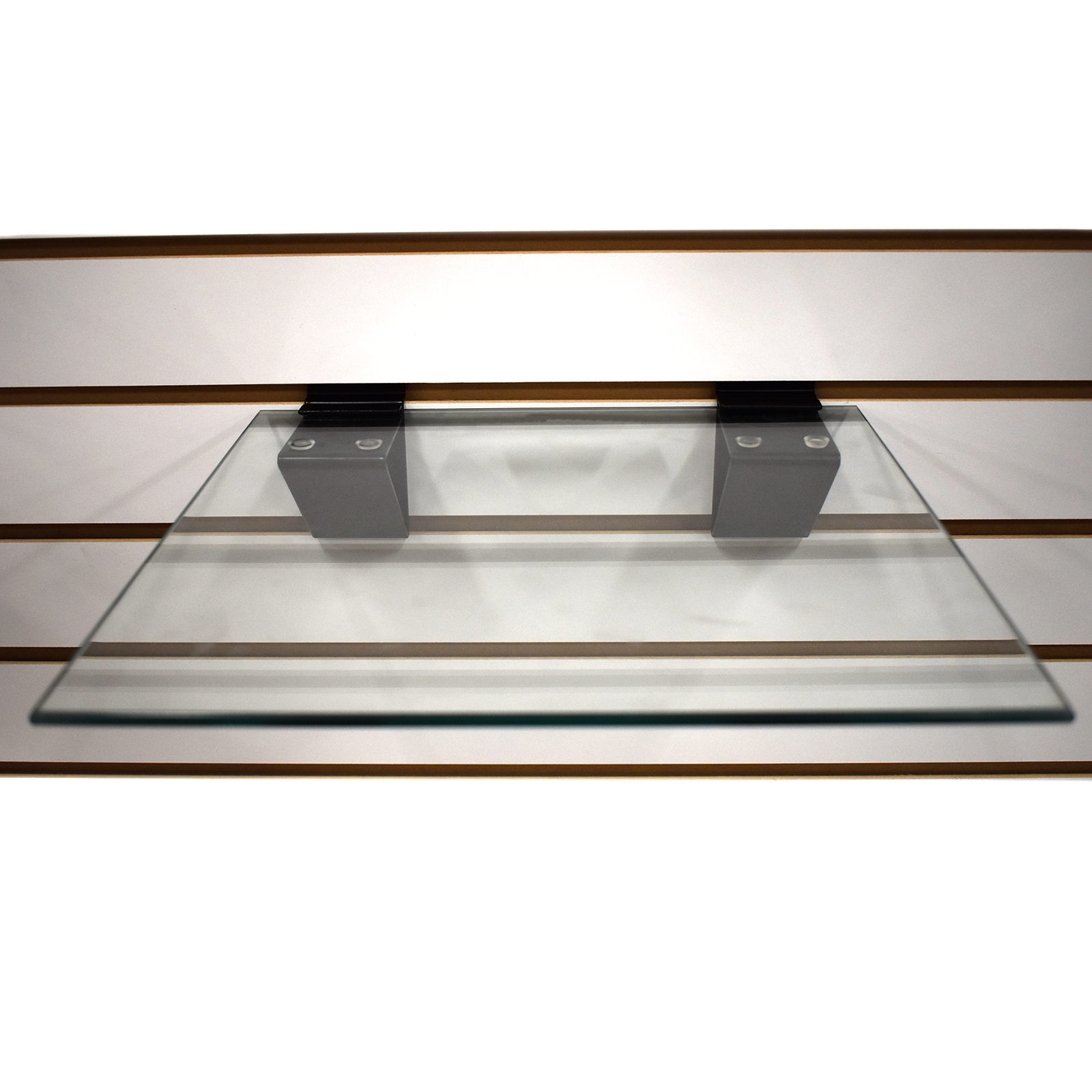 Slatwall Glass Shelf Bracket, Low Profile Support for Glass Shelving Store Fixtures Direct