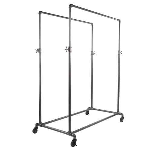 Grey Pipeline Double Ballet Bar Rack System, Adjustable Store