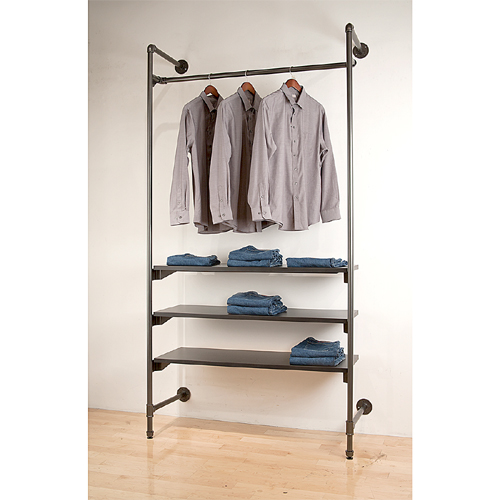 Grey Pipeline Black Melamine Wood Shelf for Outrigger Rack System ...