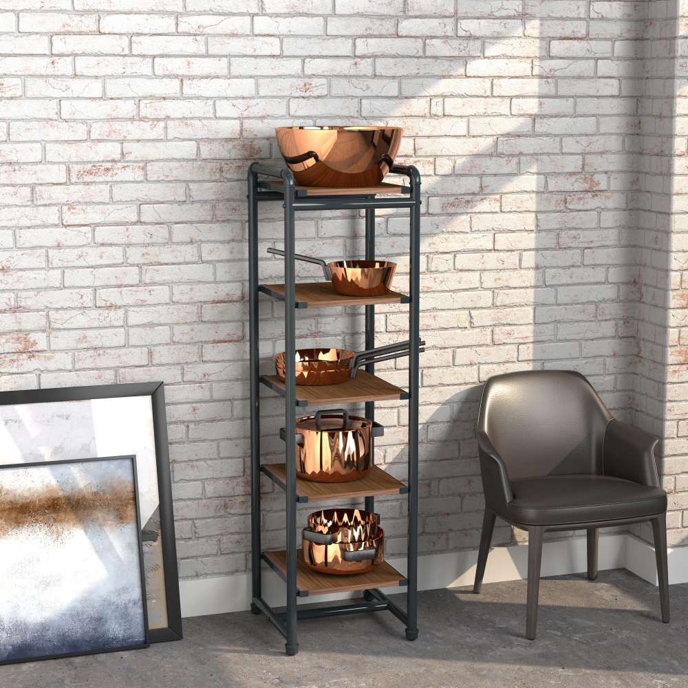 Grey Pipeline Vertical Etagere Display - Store Fixtures Direct