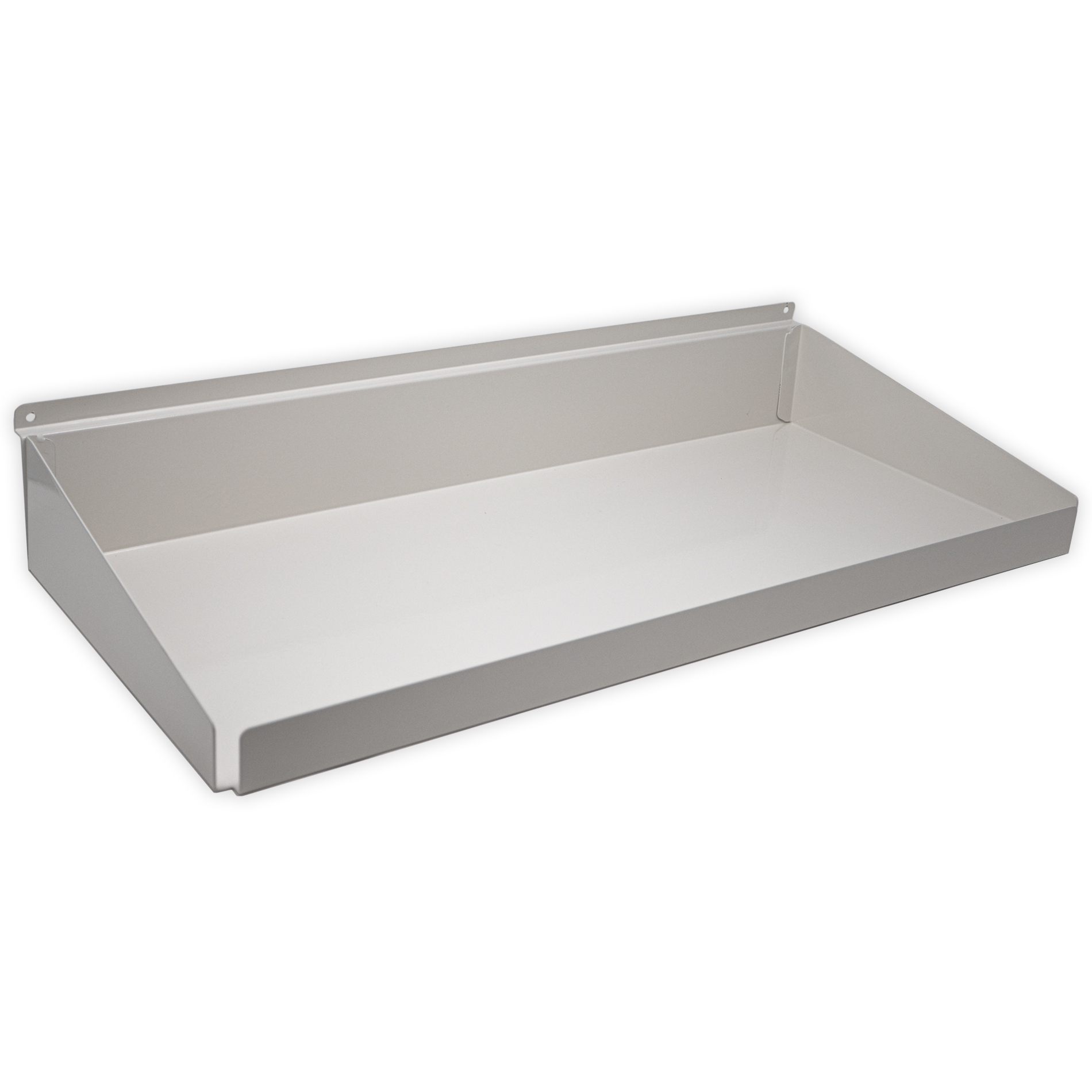 Slatwall Metal RX / Tray Shelf with Front & Side Lips, 10