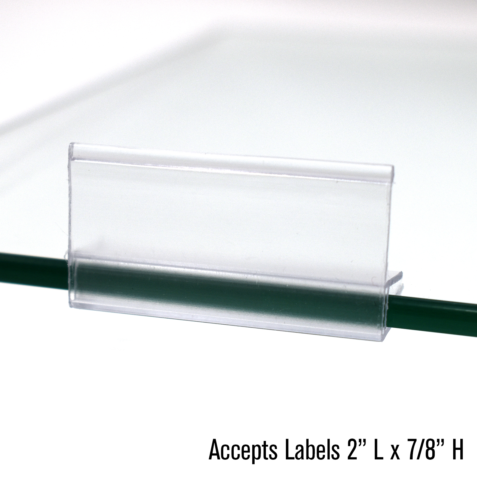 Glass Shelf Clip On Label Holder, 50 Pack Store Fixtures Direct