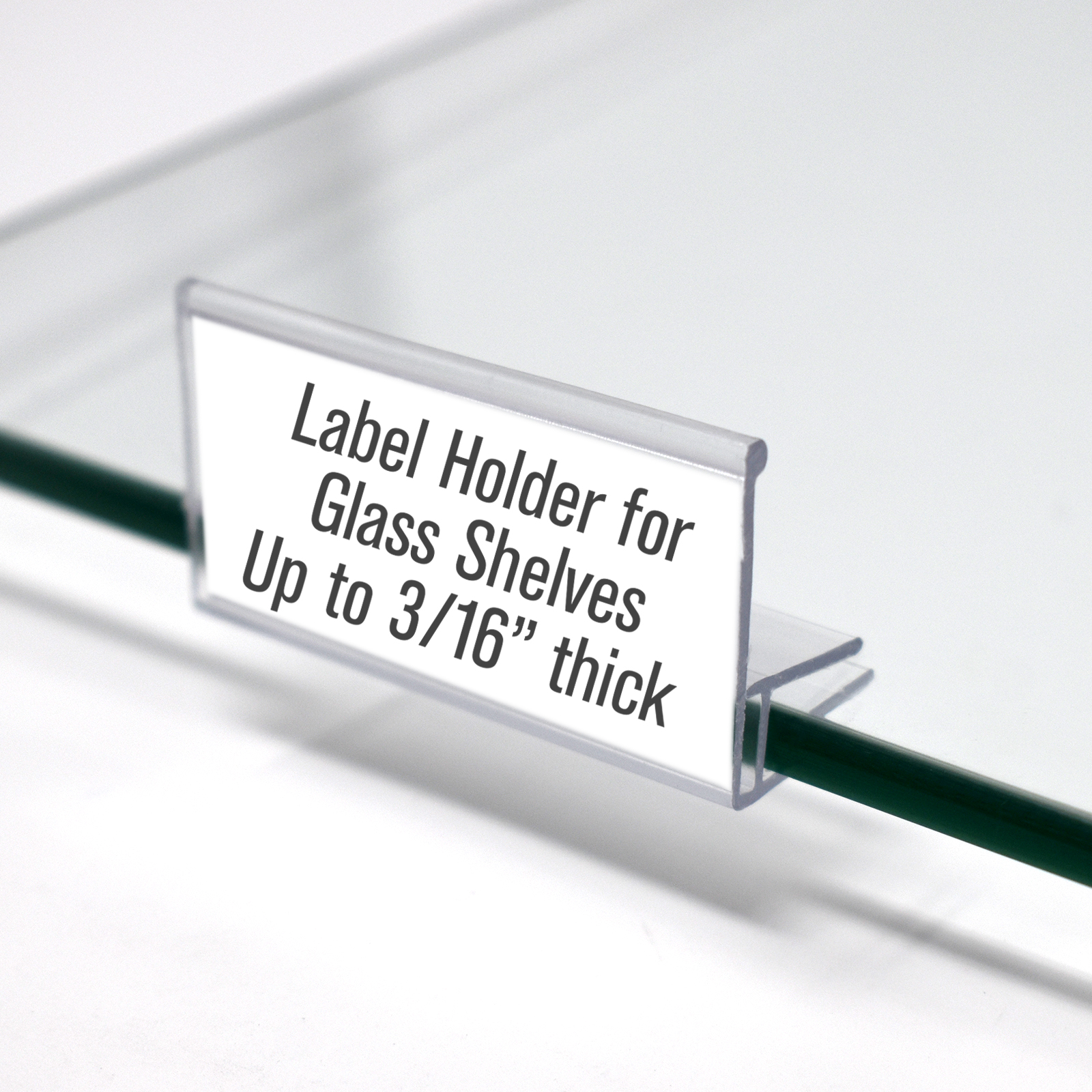Glass Shelf Clip On Label Holder, 50 Pack - Store Fixtures Direct