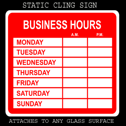SORRY WE'RE CLOSED Business Sign hours time we are closed store signs |  Indoor/Outdoor | 20 Tall Plastic Sign