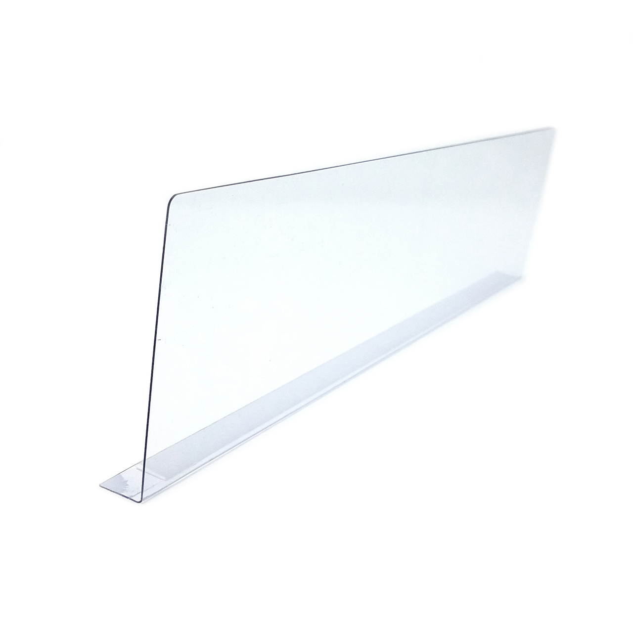 12 L Clear Self Adhesive Plastic Shelf Divider - Store Fixtures