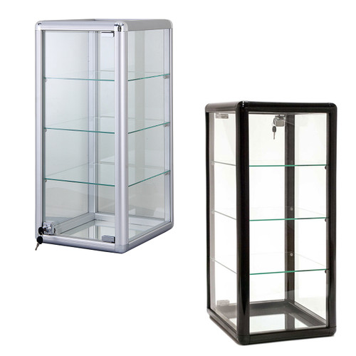 Clear Acrylic Display Case with Lock - 4-Shelf Locking