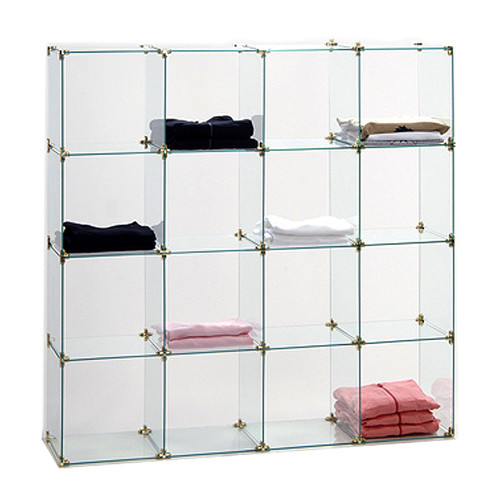4 x 4 Free Standing Glass Cube Display Store Fixtures Direct