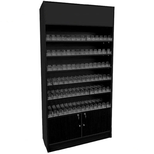 cigarette display stand Economy Wall Display Unit with Cigarette Pushers and Storage