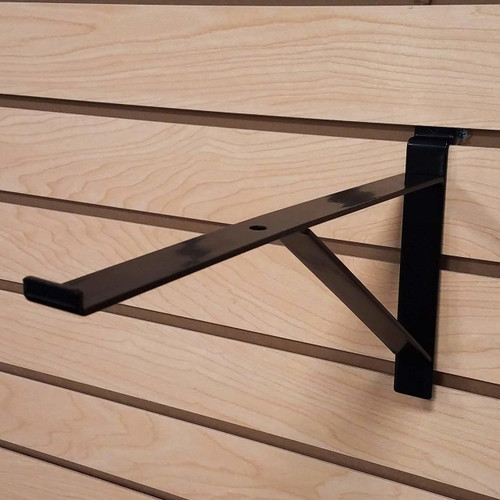 NEW 30cm SLATWALL WOODEN SHELF BRACKETS pair HEAVY DUTY FOR SHOP FITTINGS