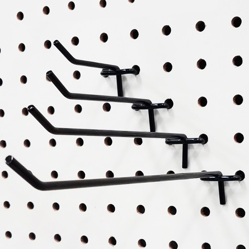 6 Black Pegboard Hook - Black Plastic Pegboard Hooks and Black