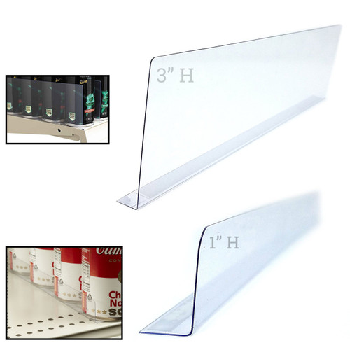 18 L Clear Self Adhesive Plastic Shelf Divider - Store Fixtures Direct