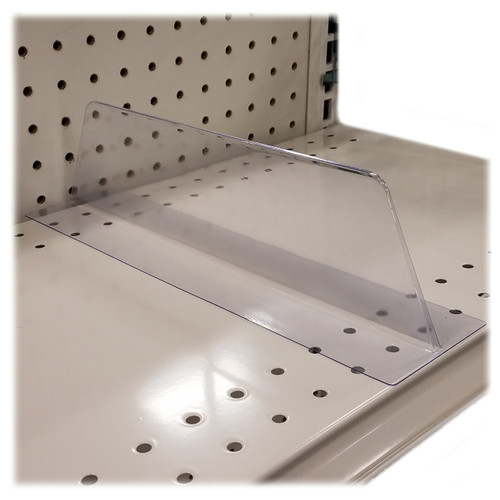 12 L Clear Self Adhesive Plastic Shelf Divider - Store Fixtures Direct