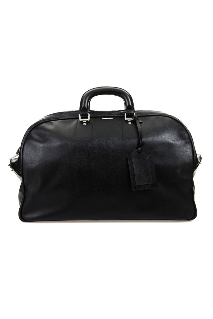 [Sample] Sodling, black leather duffle bag