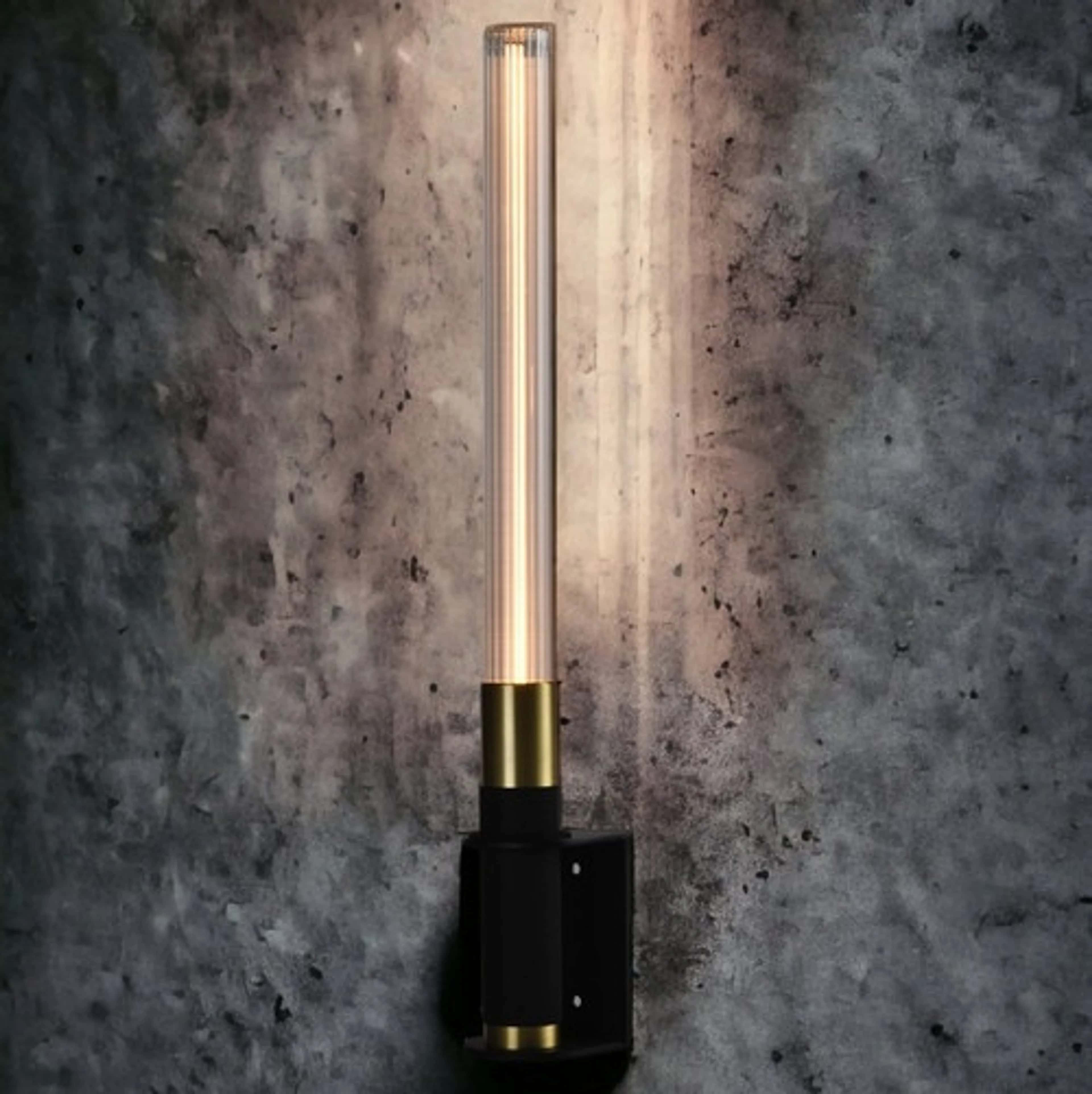 Helios Noir / Doré avec lampe led ambrée