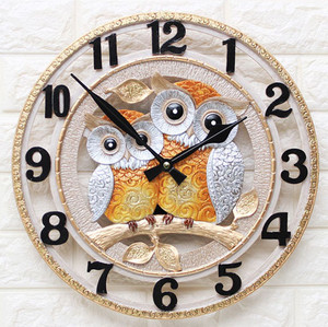 HW15022019A Interior wall clock owl (large) / Noiseless clock 
