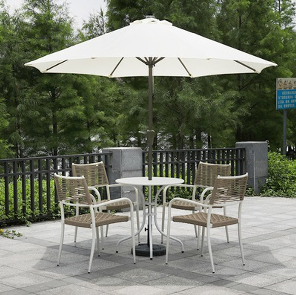 HWODS29012022b1  70cm  diameter table + 4 chair  + Patio umbrella