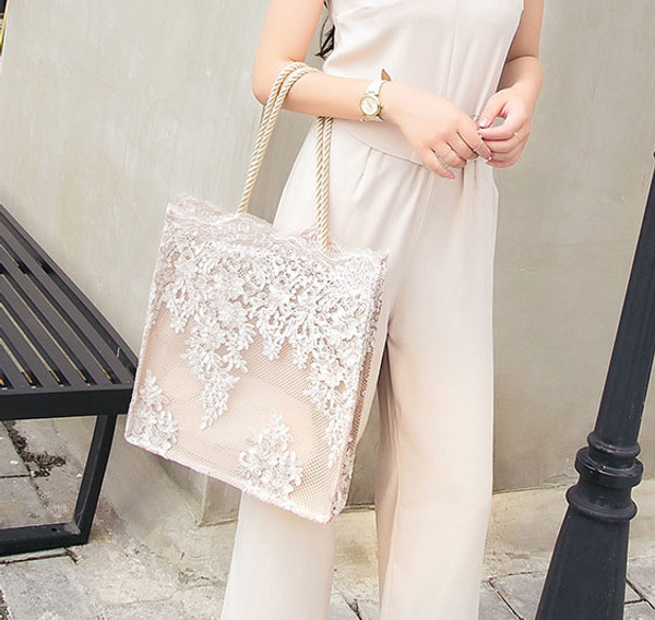 BG08083018A Lace Tote Bag