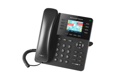 Enterprise-Grade High-Performance IP Phone
Supports Gigabit speeds and up to 32 virtual BLF/speed-dial keys
2.8" TFT color LCD display
Full HD audio with full duplex speakerphone
Up to 8 lines and 4 SIP accounts
Built-in Bluetooth for syncing with mobile devices and Bluetooth headsets
Supports EHS-compatible Plantronics headsets
RJ9 Headset port for wired headsets
Conference calling up to 4 ways
Ethernet Ports: 2 auto-sensing Gigabit with integrated PoE
4 Programmable soft keys
Voice Codecs: G.729A/B, G.711µ/a-law, G.726, G.722(wide-band), in-band and out-of-band DTMF (in audio, RFC2833, SIP INFO)
Wall-mountable
QoS: 802.1Q, 802.1P, ToS, DiffServ, MPLS
Security: user and admin passwords, MD5 and MD5-sess based authentication, 256-bit AES encrypted configuration file, SRTP, TLS, 802.1x media access control
Multi-language
Power Source: 100-240V 12V, 0.5A adapter (included) or 802.3af PoE
Max PoE Power Consumption: 6.49W
Hold
Transfer
Call forward
Call park
Call pickup
Call waiting
Call log with up to 500 records
Music on hold
Package Includes: GXP2135 phone, handset with cord, base stand, universal power supply, network cable, quick installation guide, GPL license