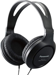 Panasonic Full-Sized Lightweight Over-The-Ear Headphones - Mic - Long and RP-HT161M Cord (Black) LLP Blumaple with