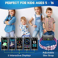 Inspiratek Kids Fitness Tracker for Kids Age 5-16 (5 Colors)?Waterproof Kids Fitness Watch?Kids Pedometer Watch?Watch for Kids?Step/Activity Tracker for Kids?Easy to Use Kids Tracker Watch (Purple)