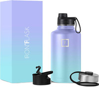 IRON °FLASK Sports Water Bottle - 40 Oz, 3 Lids (Spout Lid), Leak Proof,  Vacuum Insulated Stainless Steel, Double Walled, Thermo Mug, Metal Canteen  - Blumaple LLP