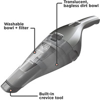 BLACK+DECKER 20V Hand Vacuum, Cordless, with Pivoting Nozzle, Easy to Empty  Dust Bowl, Washable Filter (BDH2000L) & 20V Max Handheld Vacuum, Cordless,  Grey (BDH2000PL) : Tools & Home Improvement 