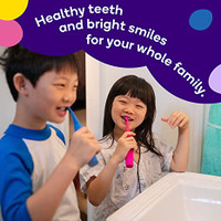 BURSTkids Electric Toothbrush with Soft Charcoal Black Bristles, Small Head & Comfort Grip, 2 Minute Built in Timer, for Kids Ages 3+, Children Toothbrush for Healthier Smiles for, 2 Modes, Purple
