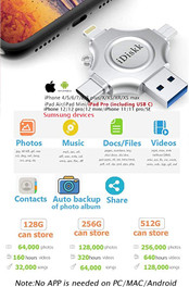 256GB Photo-Stick-for-iPhone, Apple MFi Cetified USB Flash Drive