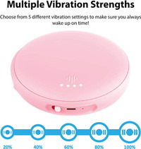 iLuv SmartShaker 3, Vibration Bed Shaker Bluetooth Alarm Clock with Multiple Alarm Vibration Settings and Call Message Notifications, Pink