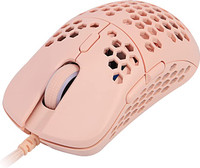 HK Gaming Mira S Ultra Lightweight Honeycomb Shell Wired RGB Gaming Mouse - Up to 12 000 cpi | 6 Buttons - 61g Only (Mira-S, Rose Quartz)