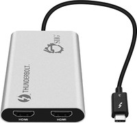 Sabrent Thunderbolt 3 to Dual HDMI 2.0 Display Adapter for Windows or Mac, up to 4K Resolution at 60Hz