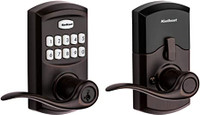 Kwikset 99170-002 SmartCode 917 Keypad Keyless Entry Traditional Residential Electronic Lever Deadbolt Alternative with Tustin Door Handle and SmartKey Security, Venetian Bronze