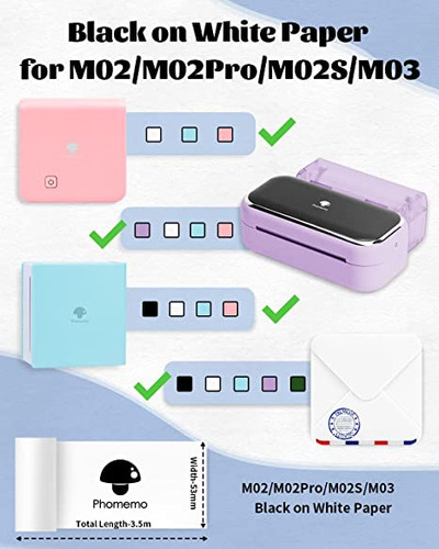 Phomemo M02S Mini Bluetooth Pocket Printer- 300dpi Thermal Mobile