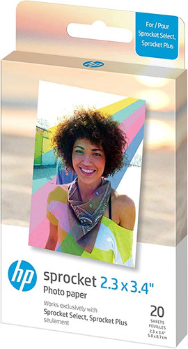 Sprocket 2x3 Premium Zink Sticky Back Photo Paper (20 Sheets) Compatible  with Sprocket Photo Printers. 
