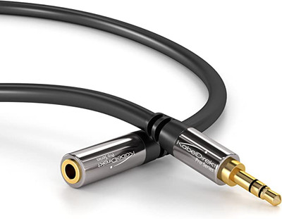KabelDirekt – 3ft – Headphone Extension Lead Cable, 3.5mm connectors (aux  Audio Cable, Male Jack Plug/Female Jack, Practically Unbreakable Metal