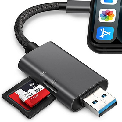 SD Card Reader for iPhone/iPad,Trail Camera SD Viewer Reader Adapter,USB  Memory Micro SD Card Reader for iPhone Mac PC Desktop,SD Card Adapter Reader,  Plug and Play,No App Required - Blumaple LLP
