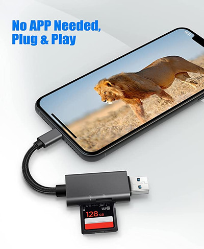 SD Card Reader for iPhone/iPad,Trail Camera SD Viewer Reader Adapter,USB  Memory Micro SD Card Reader for iPhone Mac PC Desktop,SD Card Adapter Reader,  Plug and Play,No App Required - Blumaple LLP