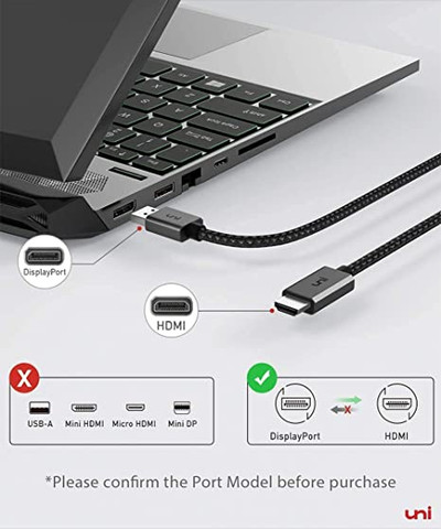 6ft (2m) Mini DisplayPort to HDMI Cable - 4K 30Hz Video - mDP to HDMI  Adapter Cable - Mini DP or Thunderbolt 1/2 Mac/PC to HDMI Monitor/Display -  mDP