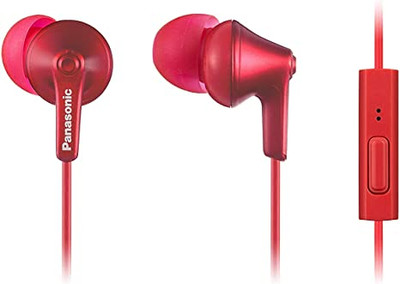 Panasonic ErgoFit Included - Controller iPhone, Blumaple Microphone Earbud - RP-TCM125-R with with and LLP Call and (Red), in-Ear S/M/L Android Headphones Compatible - BlackBerry