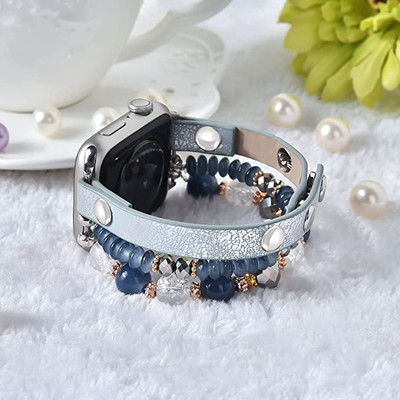 Beaded Watch Band / Compatible With Apple / 38mm 40mm 41mm 