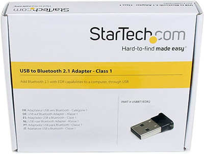 StarTech.com Bluetooth Adapter - Mini Bluetooth 4.0 USB Adapter - 50m/165ft  Wireless Bluetooth Dongle - Smart Ready LE+EDR (USBBT1EDR4),Black