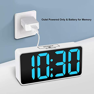 DreamSky Compact Digital Alarm Clock with USB Port for Charging, 0