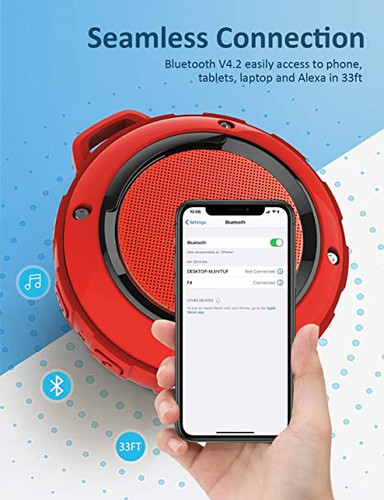 Outdoor Waterproof Bluetooth Speaker,Kunodi Wireless Portable Mini