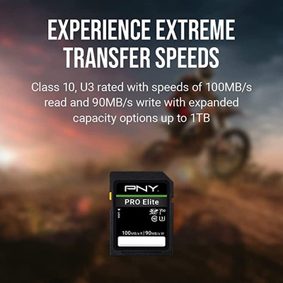 PNY 256GB PRO Elite Class 10 U3 V30 microSDXC Flash Memory Card - 100MB/s,  A2, 4K UHD, Full HD, UHS-I, micro SD 