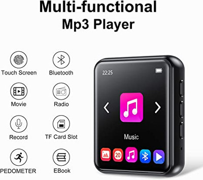 Portable Bluetooth MP4 MP3 Player 1.8 Full Touch Screen Music Radio  Recorder 