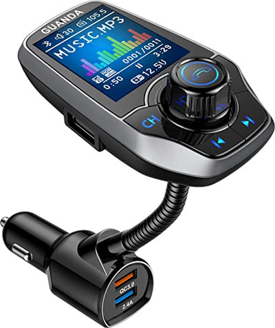 Bluetooth FM Transmitter in-Car Wireless Radio Adapter Kit W 1.8 Color  Display Hands-Free Call AUX in/Out SD/TF Card USB Charger QC3.0 for All  Smartphones Audio Players - RM100 Pewter - Blumaple LLP