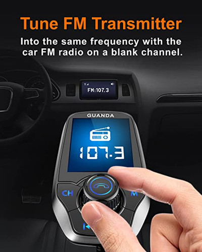 Bluetooth FM Transmitter for Car, Wireless Radio Adapter Car Music Player  Car Receiver with Bluetooth FM Frequency Support Hands Free Call,Car  Charger