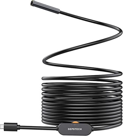 Wireless Endoscope, DEPSTECH Upgrade 5.0MP HD Inspection Camera, Scope  Camera with Light,16 inch Focal Distance,16.5FT Semi-Rigid Snake Waterproof