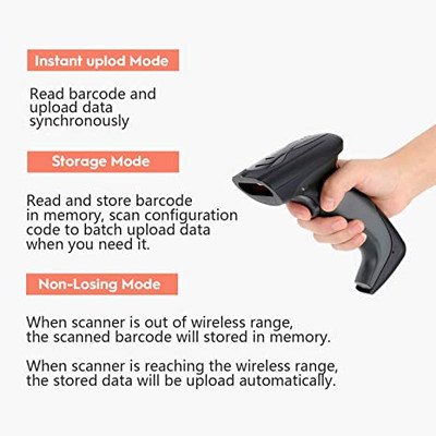 ScanAvenger Wireless Portable 1D&2D with Stand Bluetooth Barcode Scanner:  3-in-1 Vibration, Cordless, Rechargeable Scan Gun for Inventory Management  